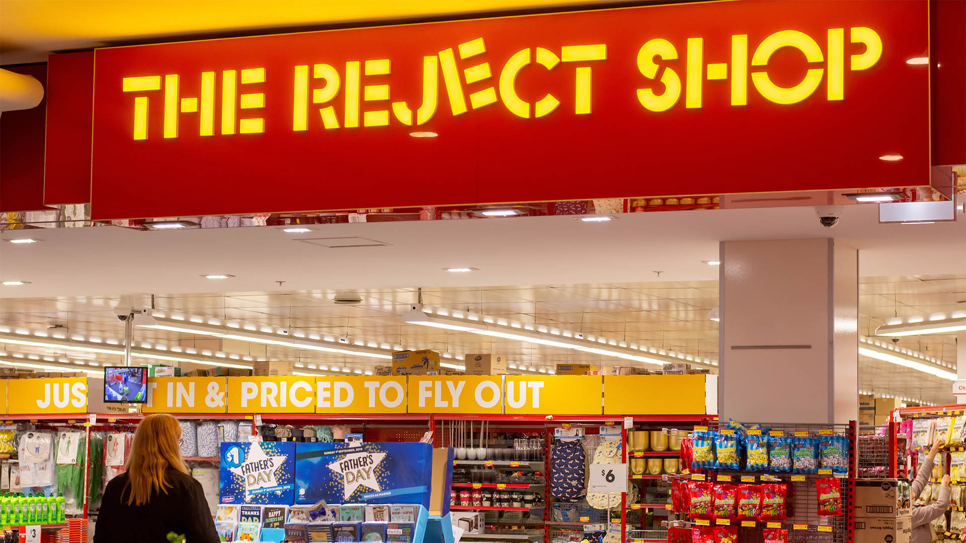 Sydney / Australia 08-06-2019: Entrance to Reject shop. The Reject Shop operates in the discount variety retail sector in Australia serving a broad range of value-conscious consumers