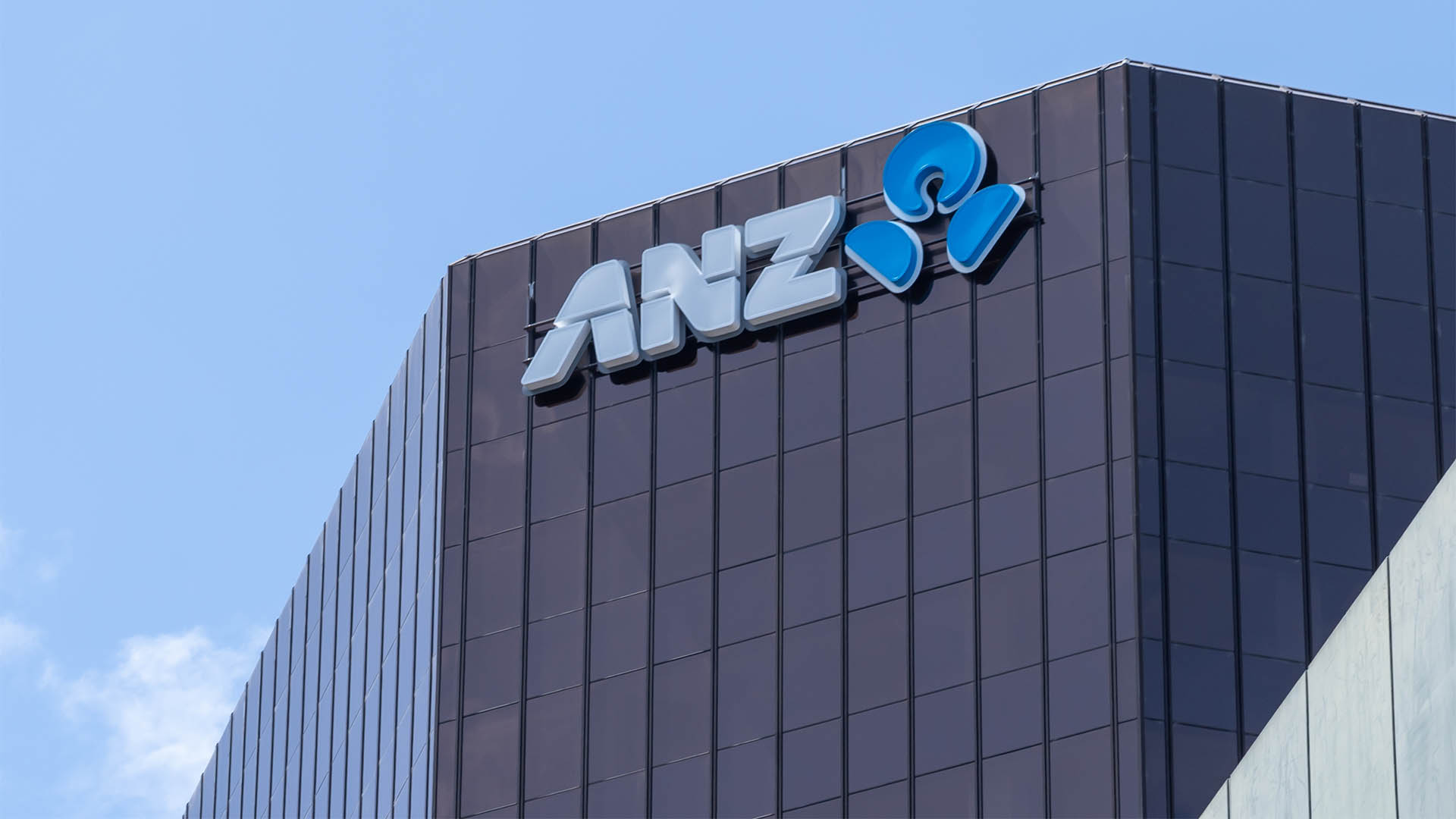 Wellington, NZ - February 11, 2024: ANZ Bank logo sign on the building in Wellington, New Zealand. ANZ Bank New Zealand Limited is a banking and financial services company.