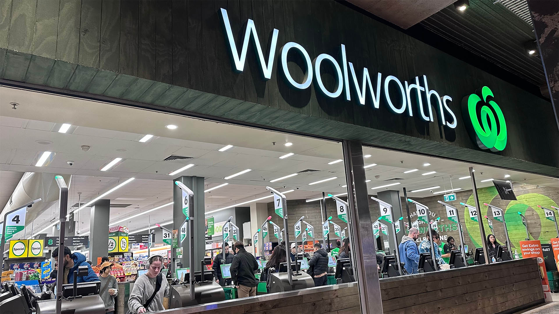 MELBOURNE AUSTRALIA - AUGUST 23, 2023: Entrance of Woolworths Supermarket - Woolworths is the largest supermarket chain in Australia.