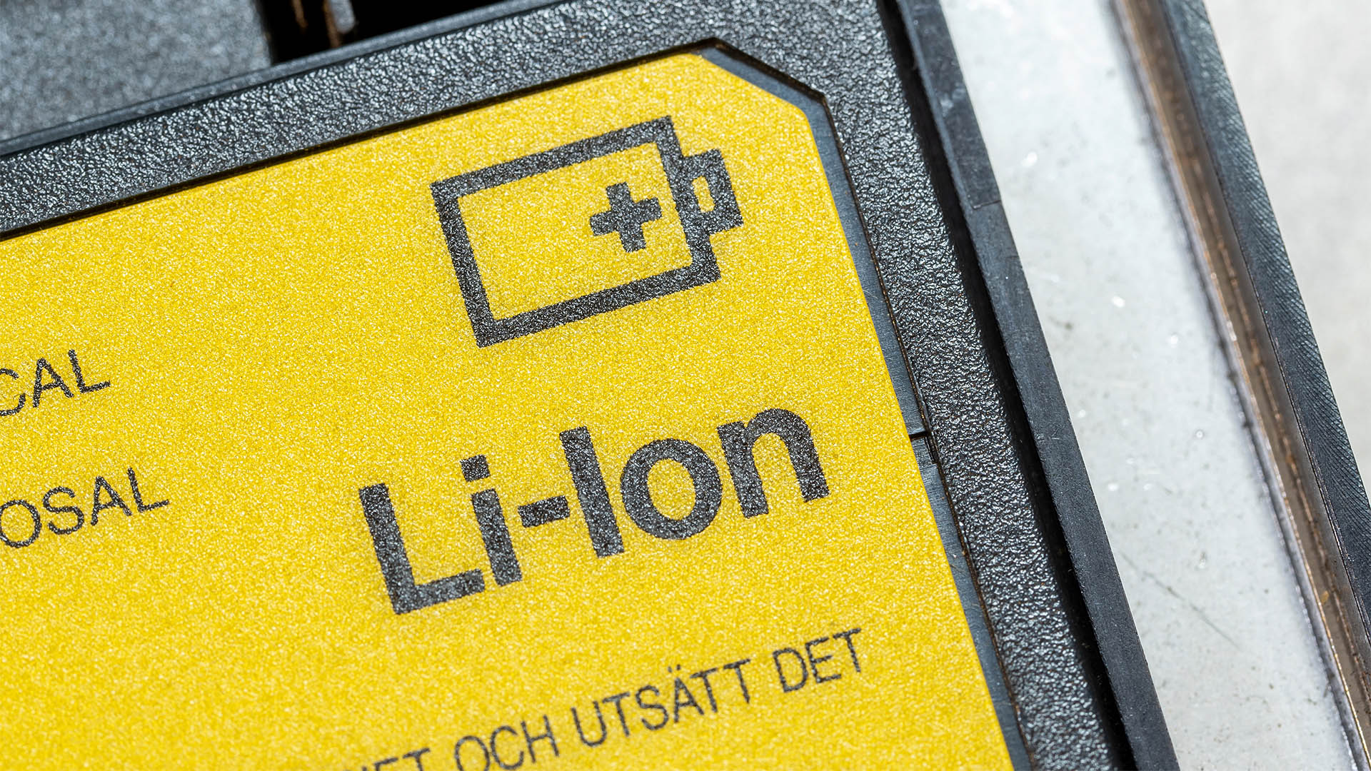 Generic Lithium Ion laptop battery, yellow Li-Ion cell for electronic devices object macro detail, extreme closeup, nobody. Lithium-Ion batteries simple icon symbol abstract concept, care, service