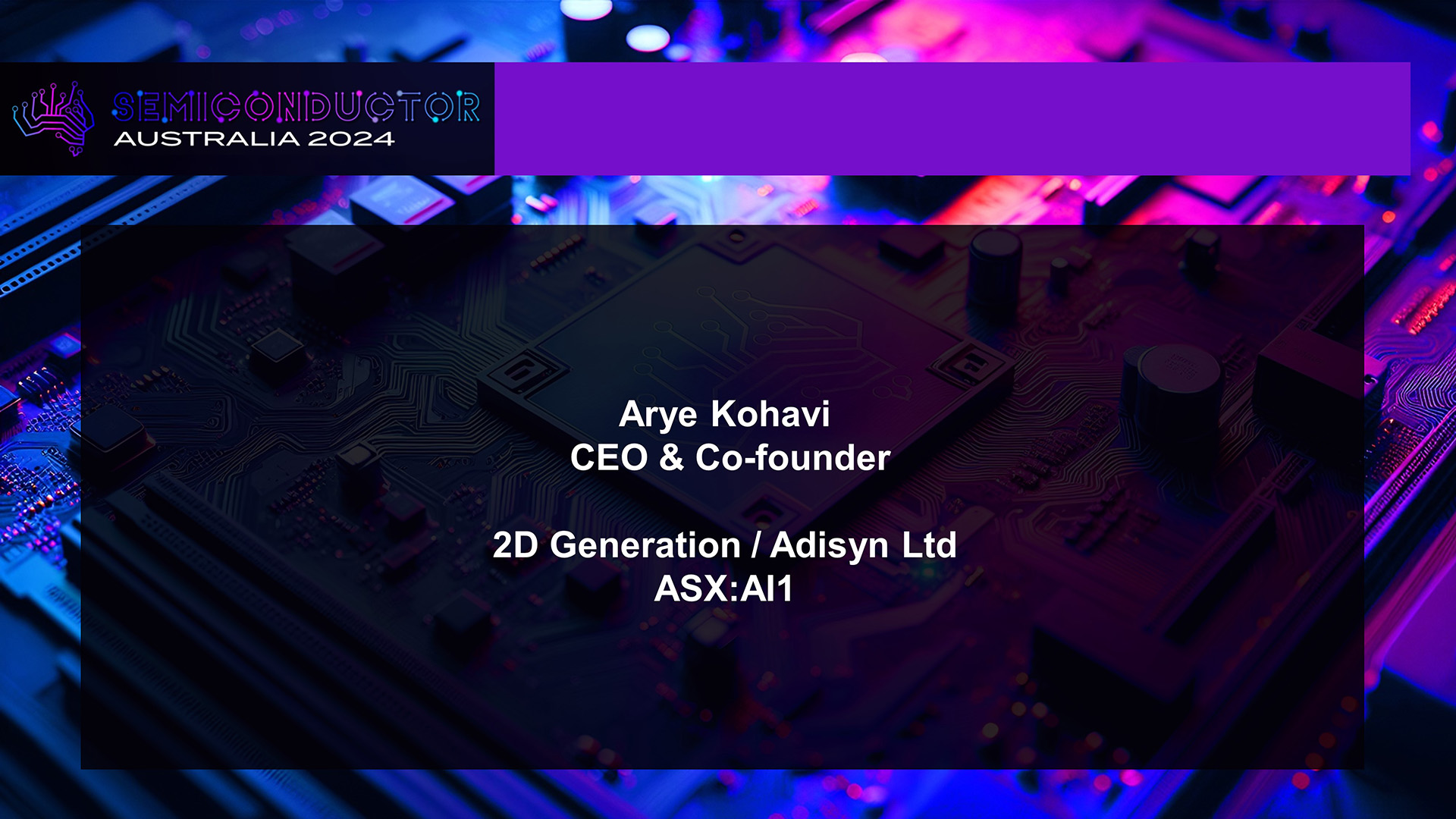 Adisyn (ASX:AI1) Presentation, Semiconductor Australia, October 2024