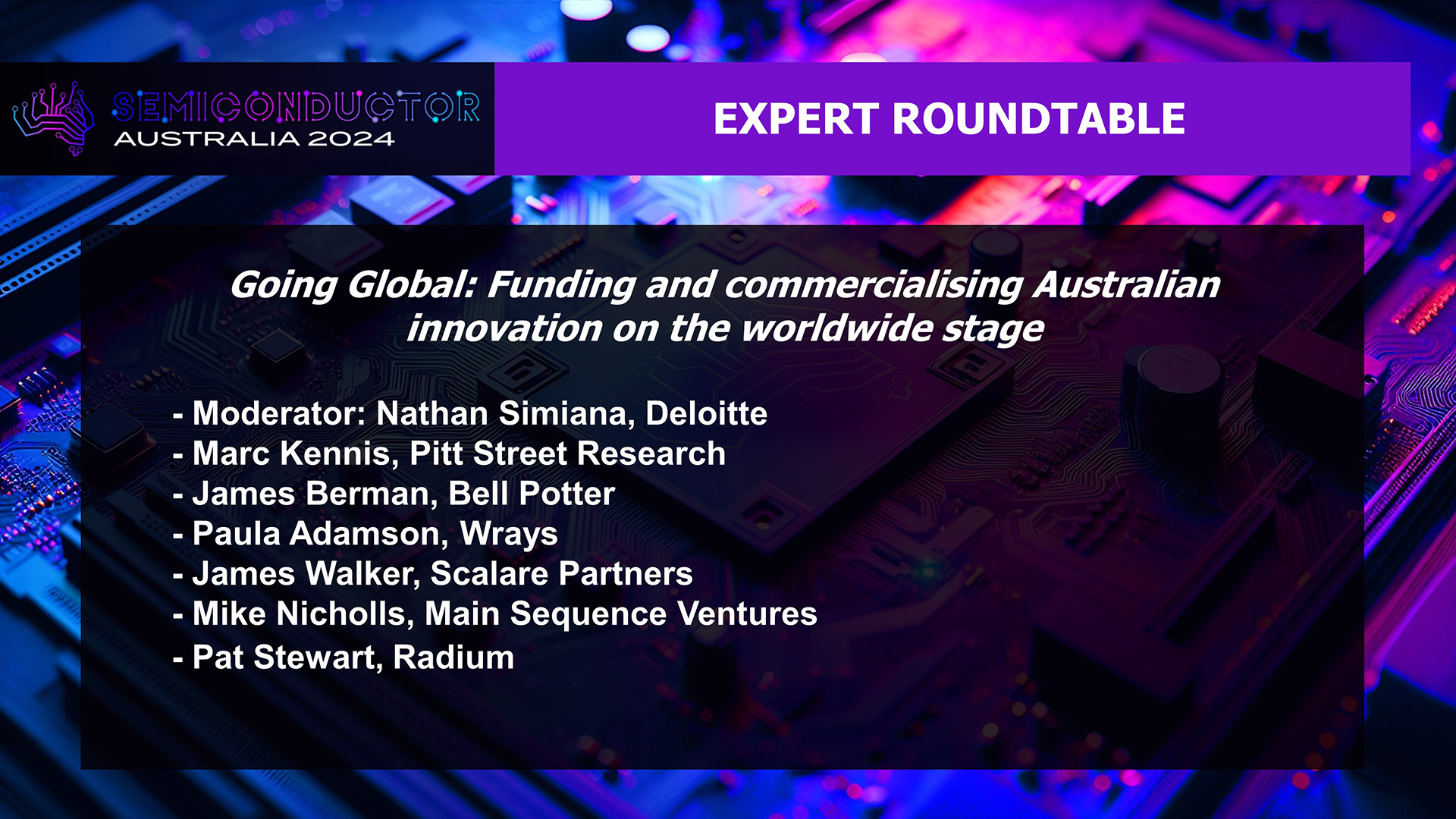 Feature Panel: Funding and commercialising Australian innovation, Semiconductor Australia, Oct 2024