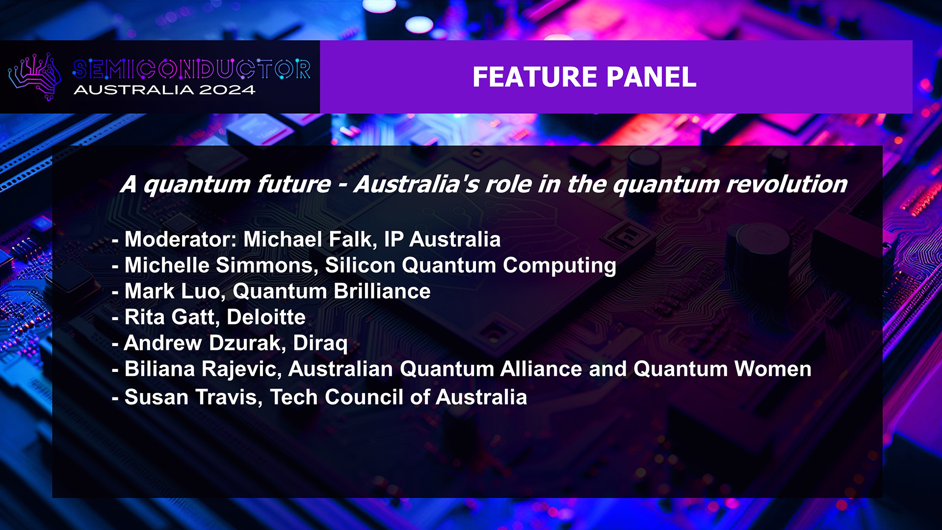Feature Panel: A quantum future – Australia’s role in the quantum revolution, October 2024