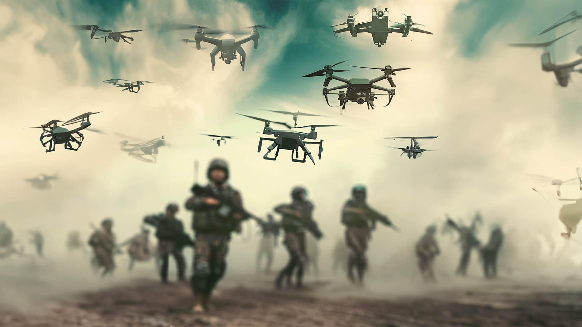 An army of drones and drones helps soldiers go on the offensive.