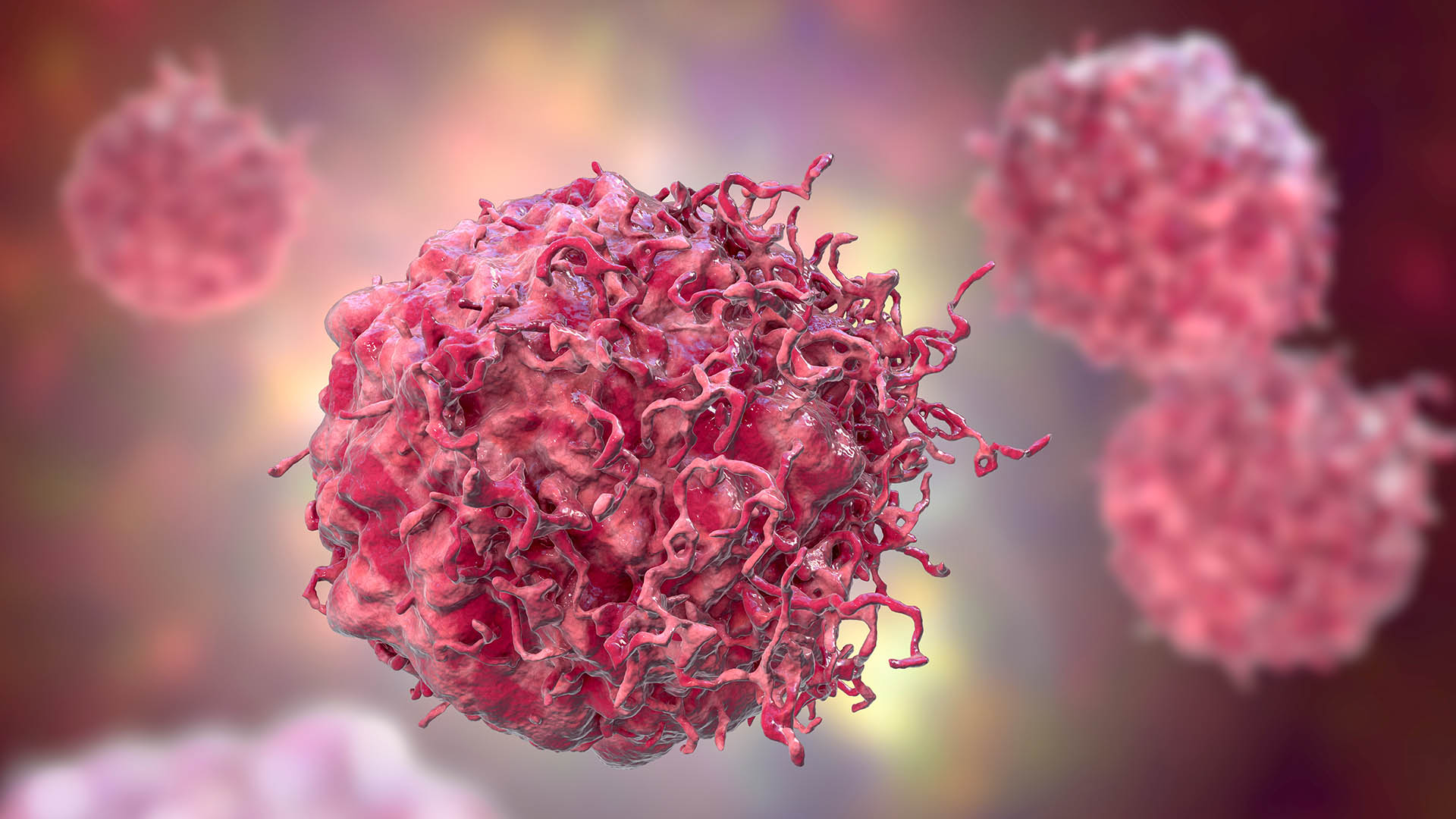 Cancer cells, malignant cells, scientific 3D illustration